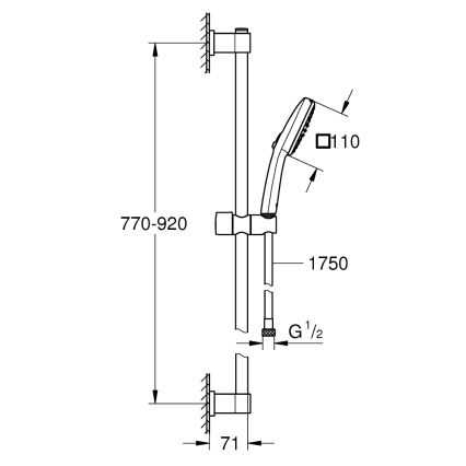 GROHE 26931001 - Duschset VITALIO COMFORT 110, 900 mm, glänzender Chrom