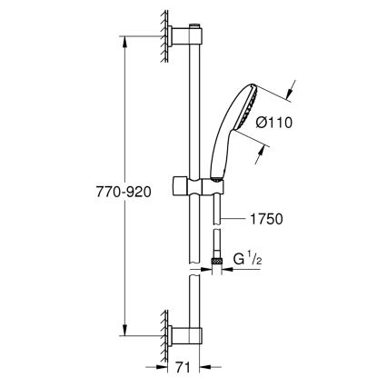 GROHE 26953001 - Duschgarnitur VITALIO START 110 900 mm glänzender Chrom