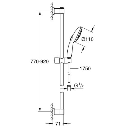 GROHE 26955001 - Duschset VITALIO START 110 900 mm Edelstahl
