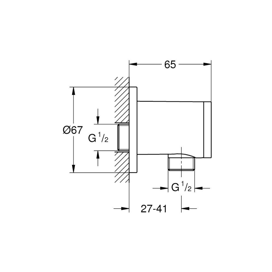 GROHE 26963001 - Wandanschlussbogen VITALIO UNIVERSAL 12” glänzender Chrom