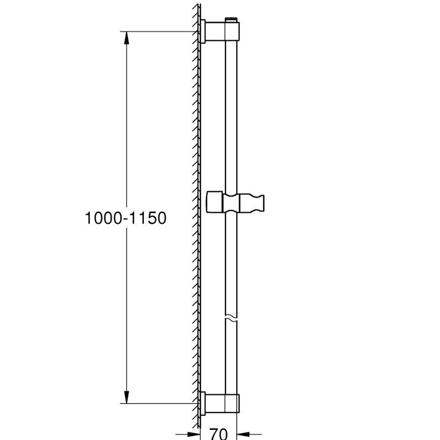 GROHE 26970001 - Duschstange VITALIO UNIVERSAL 1150 mm, hochglanzverchromt