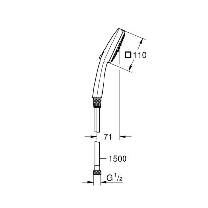GROHE 26973001 - Handbrause VITALIO COMFORT 110, 110 mm, glänzender Chrom