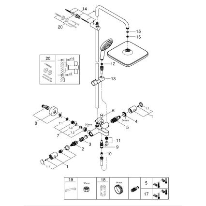 GROHE 269842431 - Duschsystem VITALIO COMFORT 250 250 × 250 mm schwarz