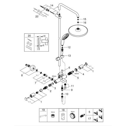 GROHE 269882431 - Duschsystem VITALIO START SYSTEM 250 390 mm schwarz