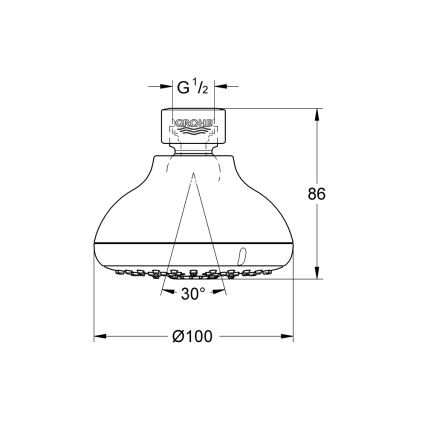 GROHE 27606001 - Kopfbrause NEW TEMPESTA 100, 100 mm, glänzender Chrom