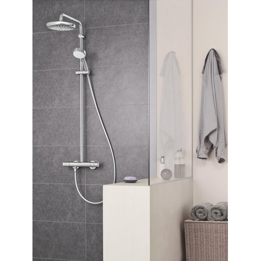GROHE 27922001 - Duschset mit Thermostat-Armatur TEMPESTA COSMOPOLITAN 210 glänzender Chrom