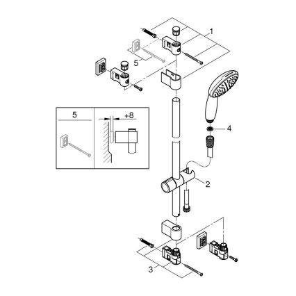 GROHE 27942001 - Duschgarnitur VITALIO START 110, 600 mm, glänzender Chrom