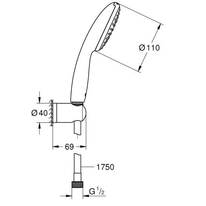 GROHE 27944001 - Duschgarnitur VITALIO START 110 110 mm glänzender Chrom
