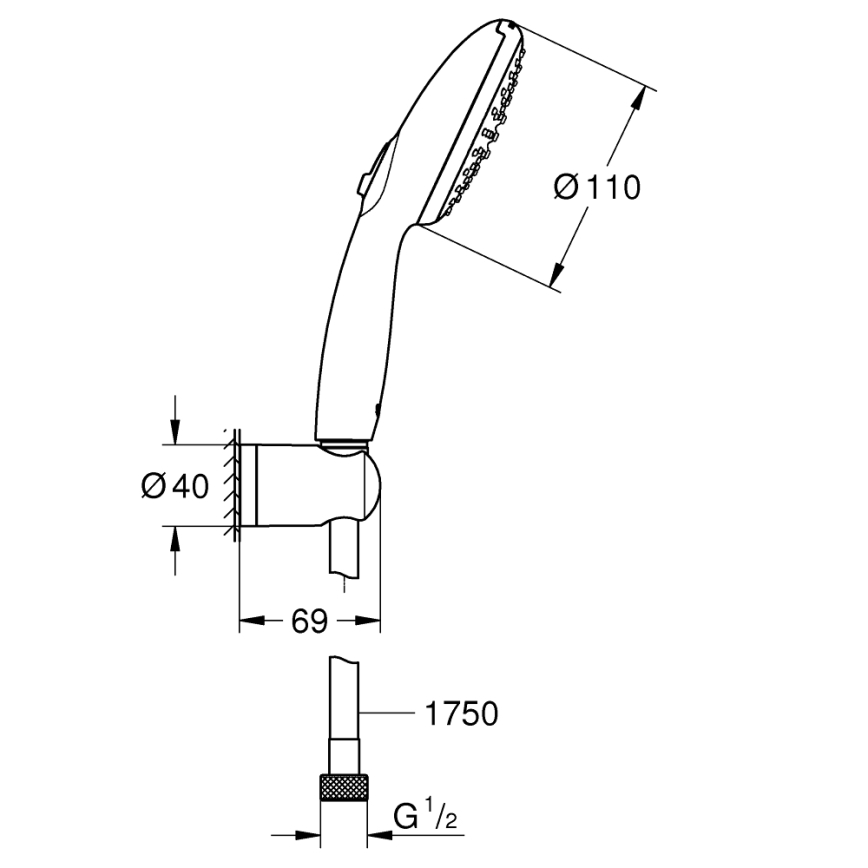 GROHE 27950001 - Duschset VITALIO START 110, glänzender Chrom