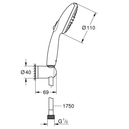 GROHE 279502431 - Duschset VITALIO START 110 110 mm schwarz