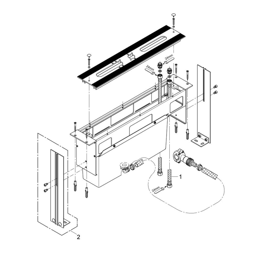 GROHE 29037000 - Einbauelement für Wannenarmatur mit 45-mm-Bohrung, glänzender Chrom
