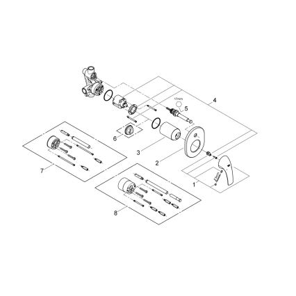 GROHE 29043000 - Wannenarmatur EUROCUBE, glänzender Chrom