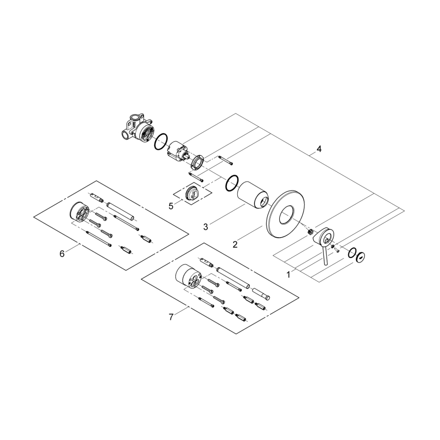 GROHE 29048000 - Unterputz‑Duscharmatur BAUCLASSIC, glänzender Chrom
