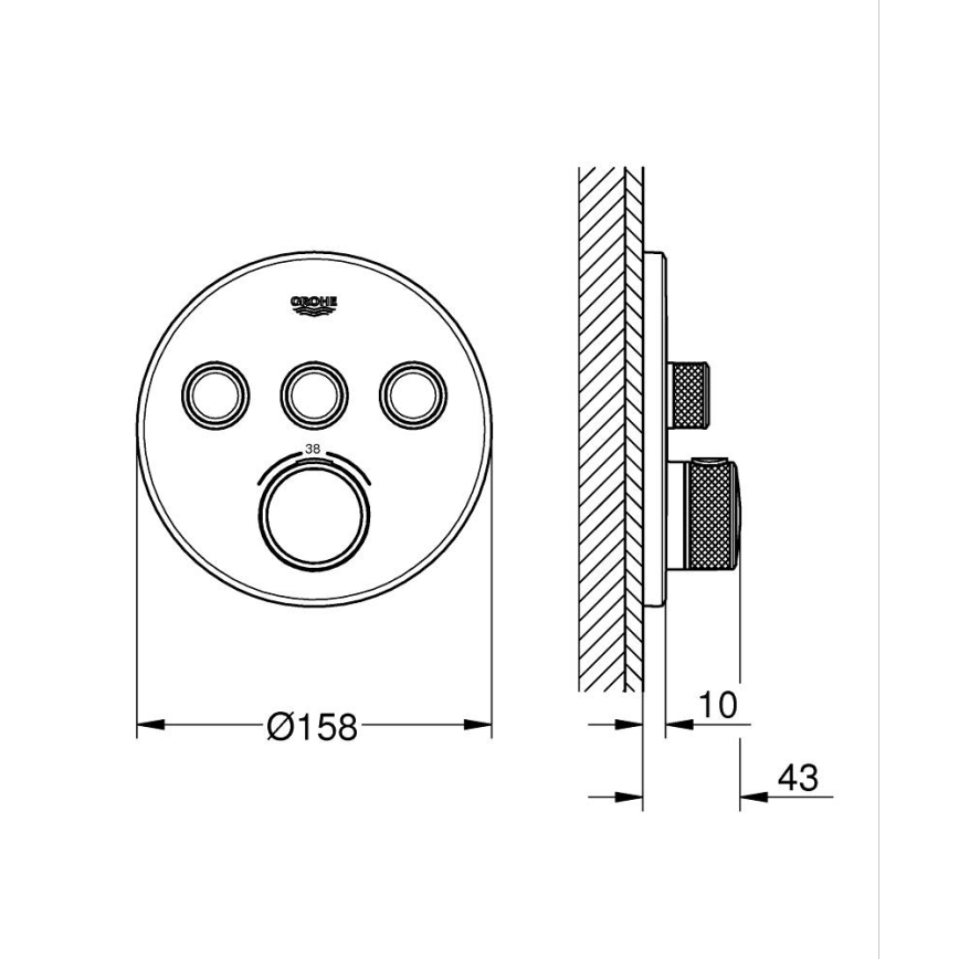 GROHE 29121GL0 - Thermostat GROHTHERM SMARTCONTROL goldfarben