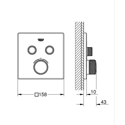 GROHE 29124000 - GROHTHERM SMARTCONTROL Thermostat, glänzender Chrom