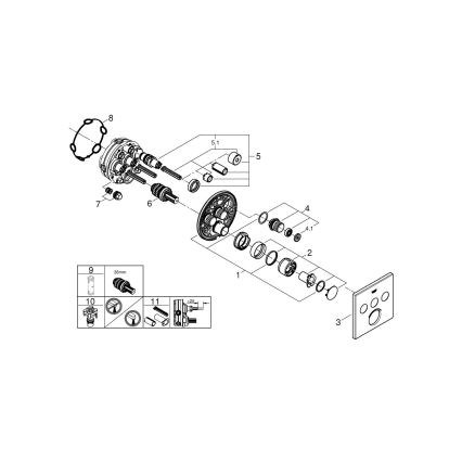 GROHE 29149000 - Abdeckplatte für Unterputz-Armatur SMARTCONTROL 158 × 158 mm Chrom