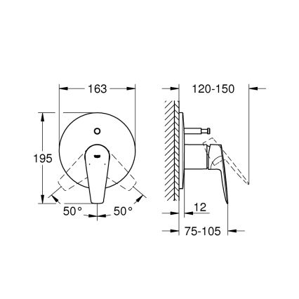 GROHE 29190001 - Badewannenarmatur BAUEDGE DN 15, Hochglanz-Chrom