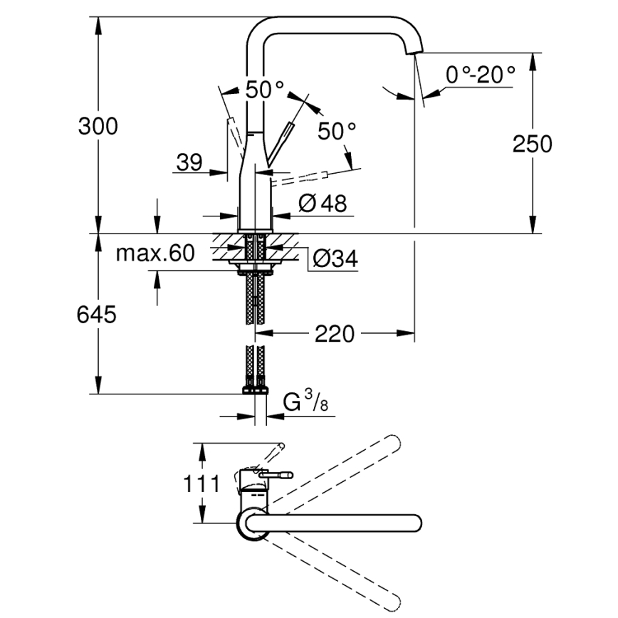 GROHE 30269GN0 - ESSENCE Spültischarmatur, Gold