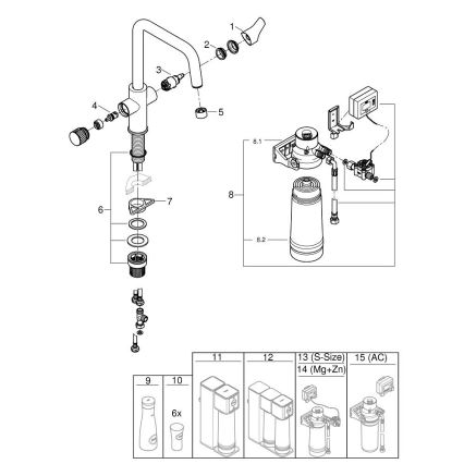 GROHE 30594000 - Spültischarmatur BLUE PURE Start mit Ultrasafe-Filterfunktion, Chrom