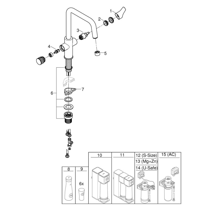 GROHE 30595DC0 - Spültischarmatur BLUE PURE, Edelstahl