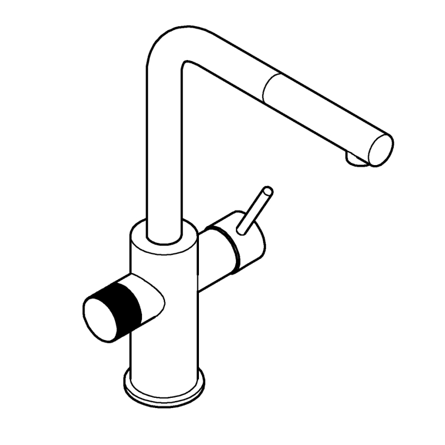 GROHE 30601000 - Spültischarmatur BLUE PURE A mit ausziehbarem Auslauf, glänzender Chrom