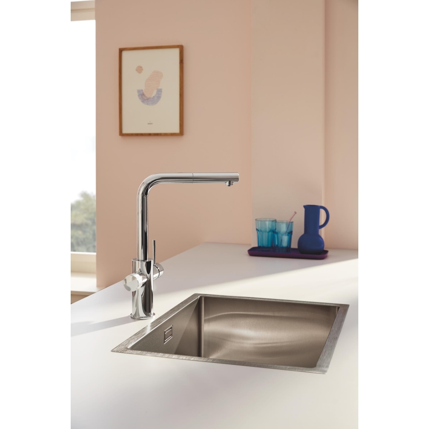 GROHE 30601000 - Spültischarmatur BLUE PURE A mit ausziehbarem Auslauf, glänzender Chrom