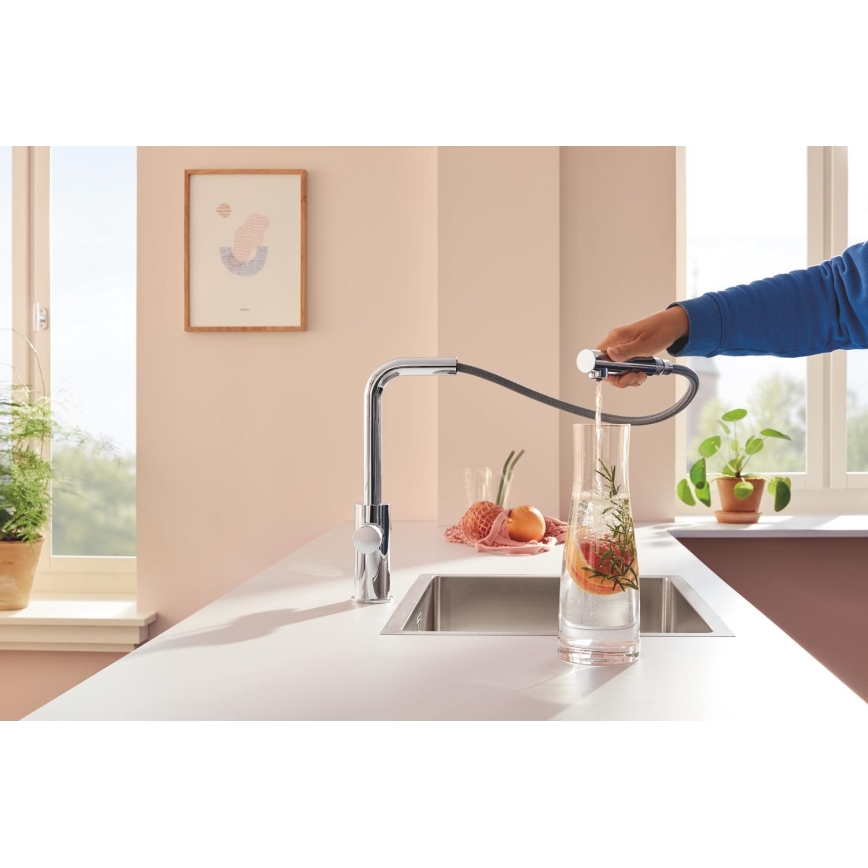 GROHE 30601000 - Spültischarmatur BLUE PURE A mit ausziehbarem Auslauf, glänzender Chrom