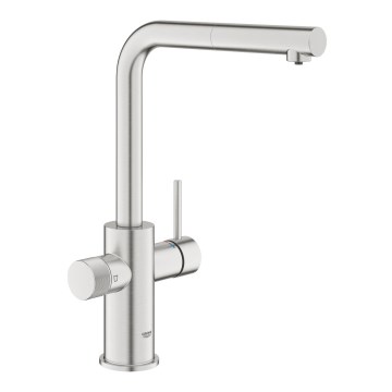 GROHE 30601DC0 - Spültischarmatur BLUE PURE mit ausziehbarem Brausekopf, Edelstahl