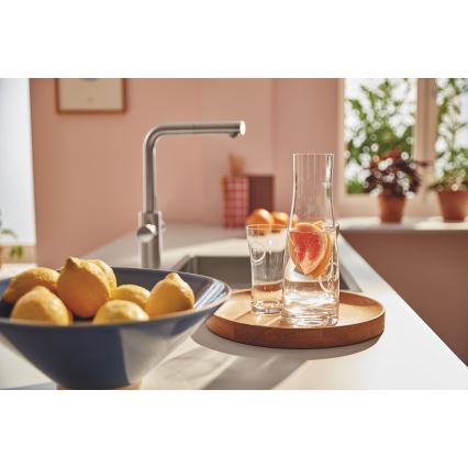 GROHE 30601DC0 - Spültischarmatur BLUE PURE mit ausziehbarem Brausekopf, Edelstahl