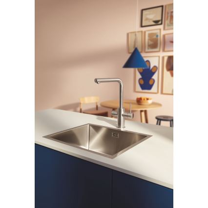 GROHE 30601DC0 - Spültischarmatur BLUE PURE mit ausziehbarem Brausekopf, Edelstahl