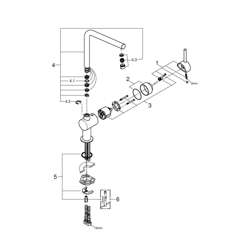 GROHE 31375000 - Spültischarmatur A 360 mm, Hochglanz-Chrom