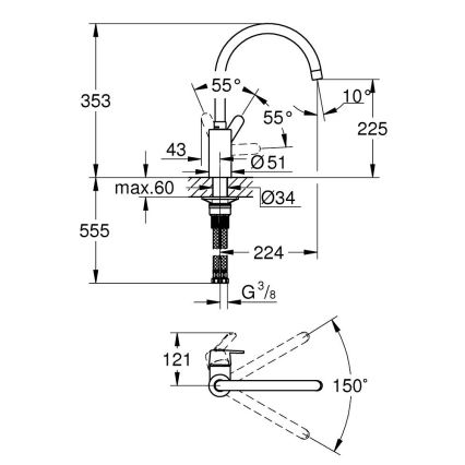 GROHE 31494001 - GET Küchenarmatur, Hochglanz‑Chrom