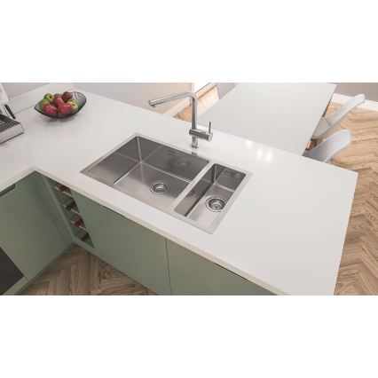 GROHE 31573SD1 - Küchenspülen-Set K500 mit Abtropffläche und Armatur A, 86×50 cm, aus hochwertigem Edelstahl