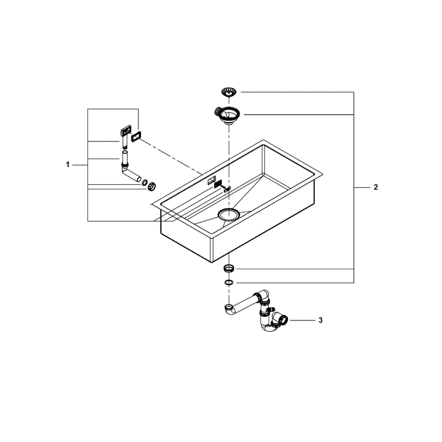 GROHE 31580SD1 - Küchenspüle K700 864 × 464 mm Edelstahl
