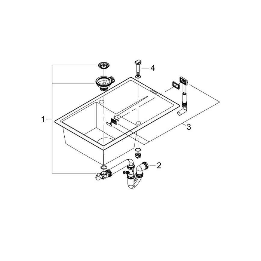 GROHE 31639AP0 - Kompositspüle K400 780 × 500 mm schwarz