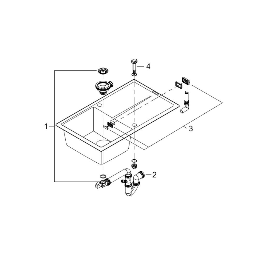 GROHE 31640AP0 - Kompositspüle K400 860 × 500 mm schwarz