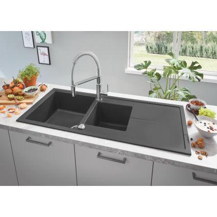 GROHE 31643AP0 - Komposit-Spüle K400 1160 × 500 mm schwarz