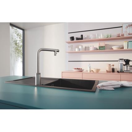 GROHE 31645AP0 - Küchenspüle K500 1000 × 500 mm Stein/Schwarz