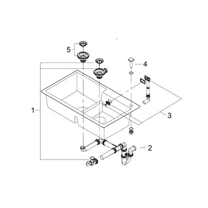 GROHE 31649AP0 - Spüle K500 860 × 500 mm Granit/Schwarz