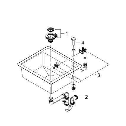 GROHE 31651AP0 - Kompositspüle K700 560 × 510 mm schwarz