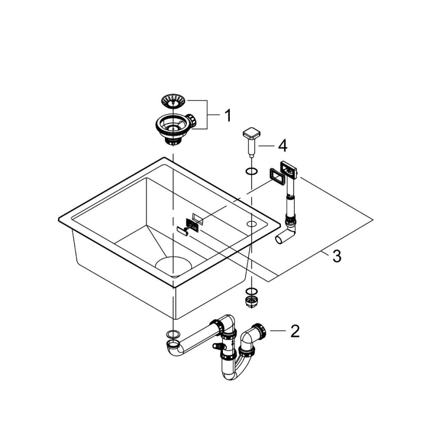 GROHE 31651AP0 - Kompositspüle K700 560 × 510 mm schwarz