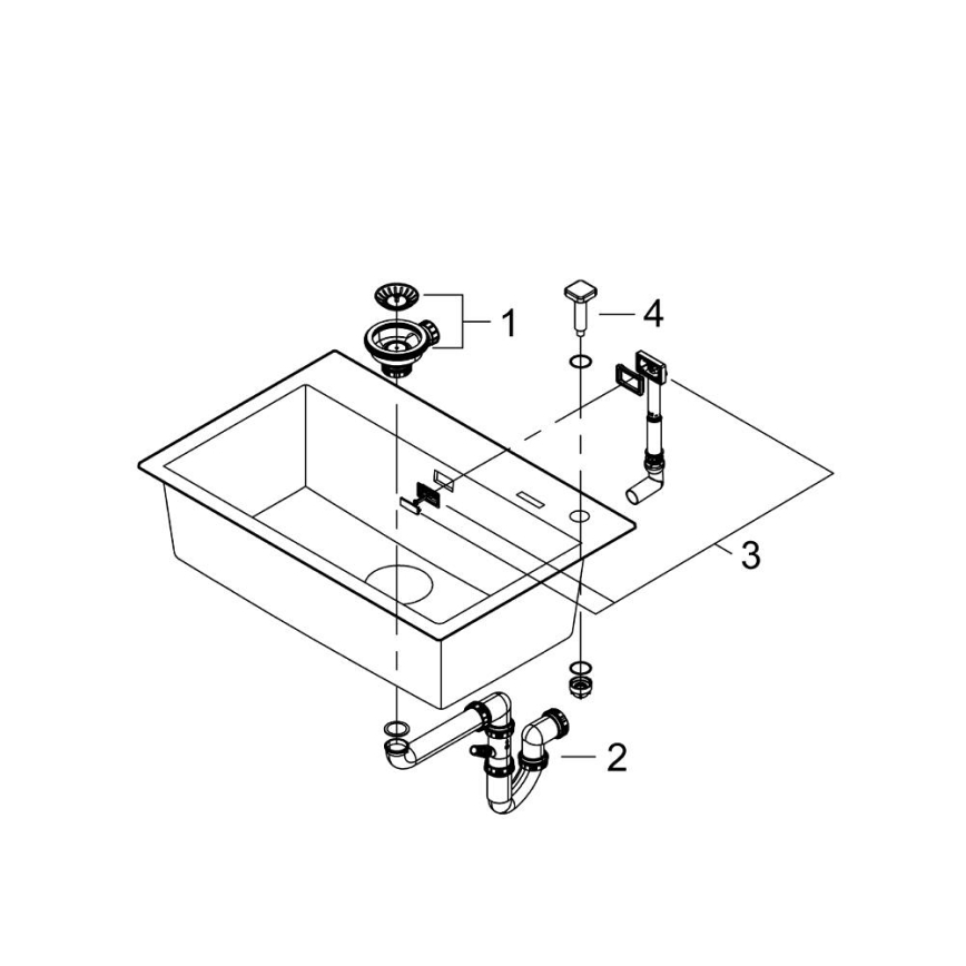 GROHE 31652AP0 - Kompositspüle K700 780 × 510 mm schwarz