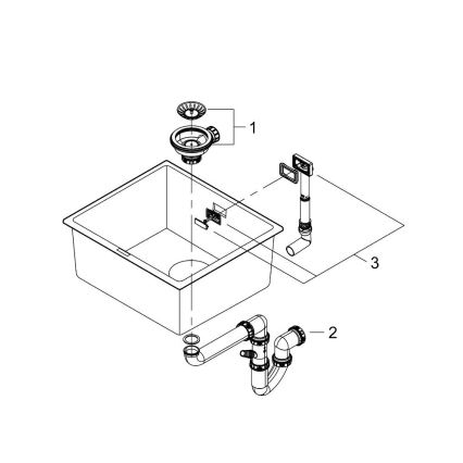 GROHE 31653AP0 - Kompositspüle K700U 457 × 406 mm schwarz