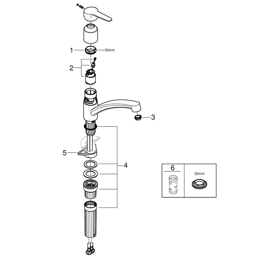 GROHE 31685000 - STARTECO Spültischarmatur, glänzender Chrom