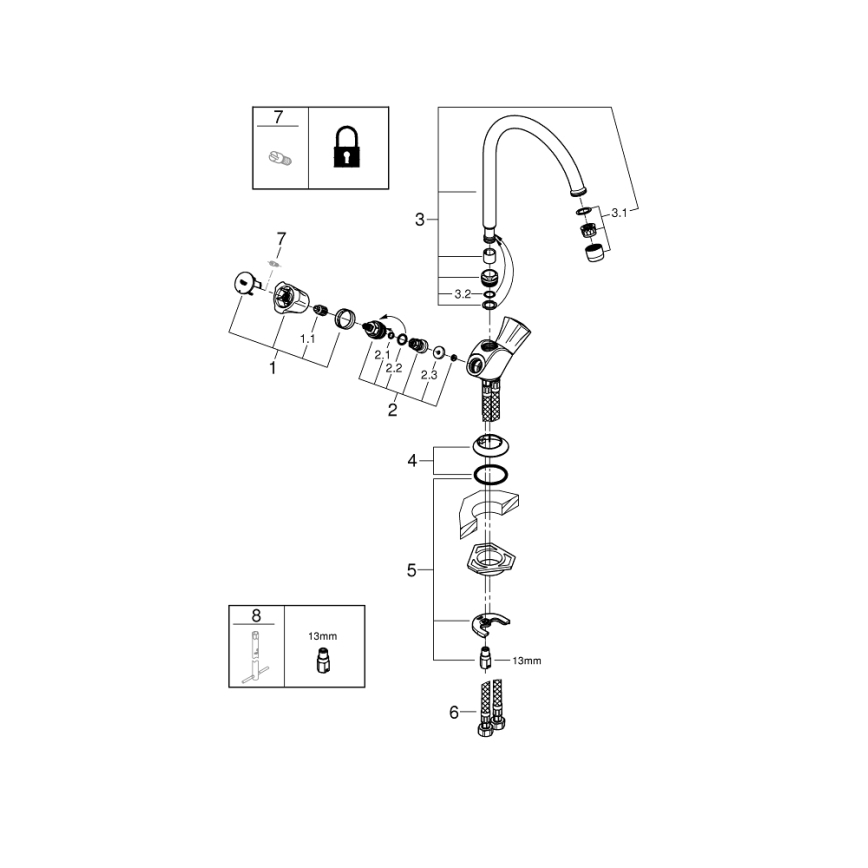 GROHE 31831001 - Küchenarmatur COSTA L, glänzender Chrom