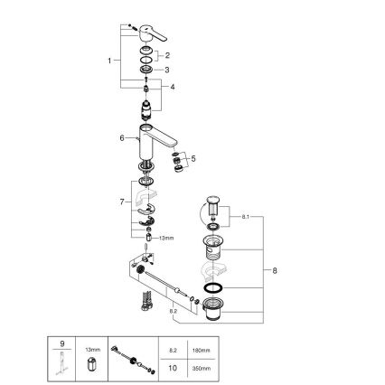 GROHE 32109GL1 - Waschtischarmatur LINEARE in Gold