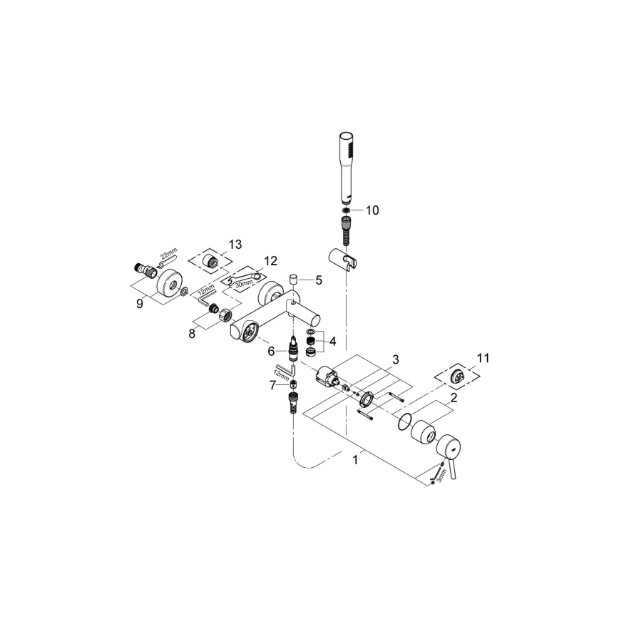 GROHE 32212001 - Badewannen-Set mit Armatur CONCETTO, glänzender Chrom