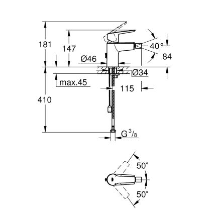 GROHE 32281002 - Bidetarmatur START S, glänzender Chrom