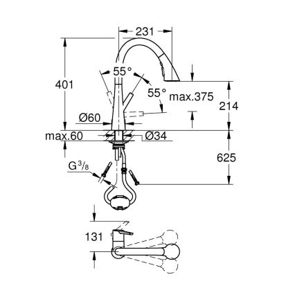 GROHE 32294DC2 - Spültischarmatur ZEDRA, Edelstahl