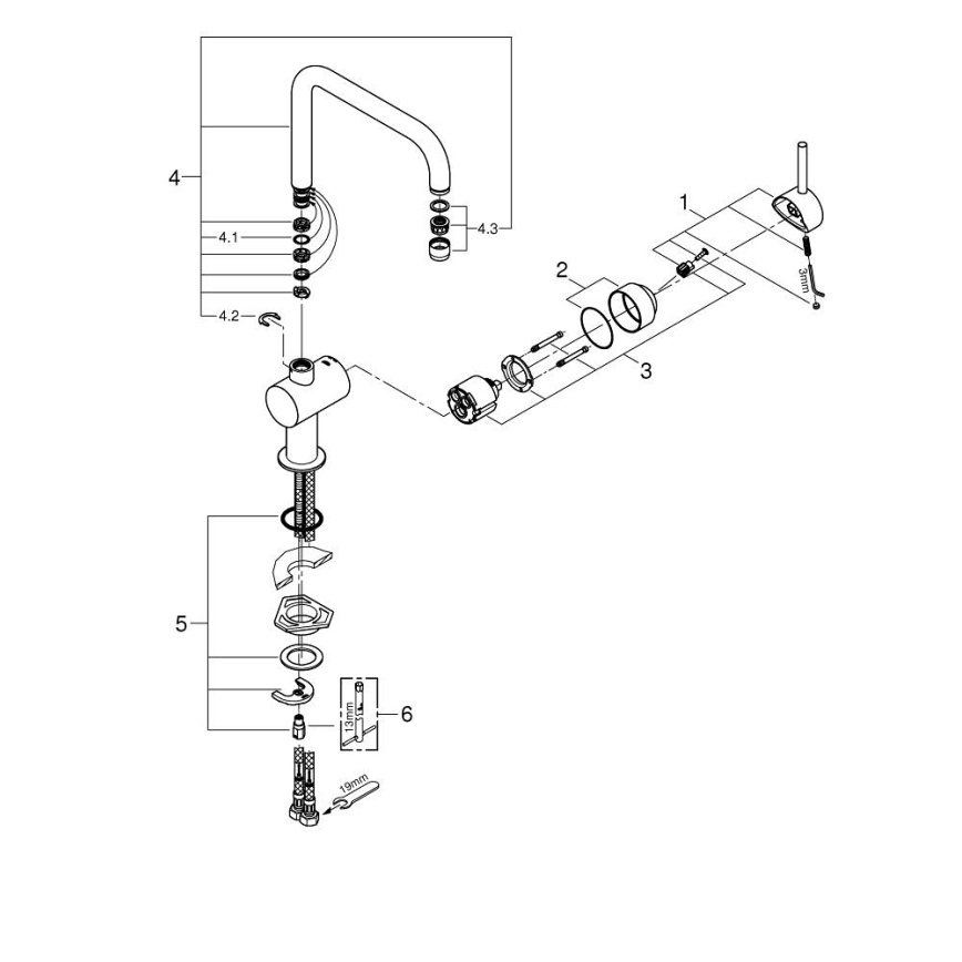 GROHE 32488000 - Spültischarmatur A glänzend verchromt